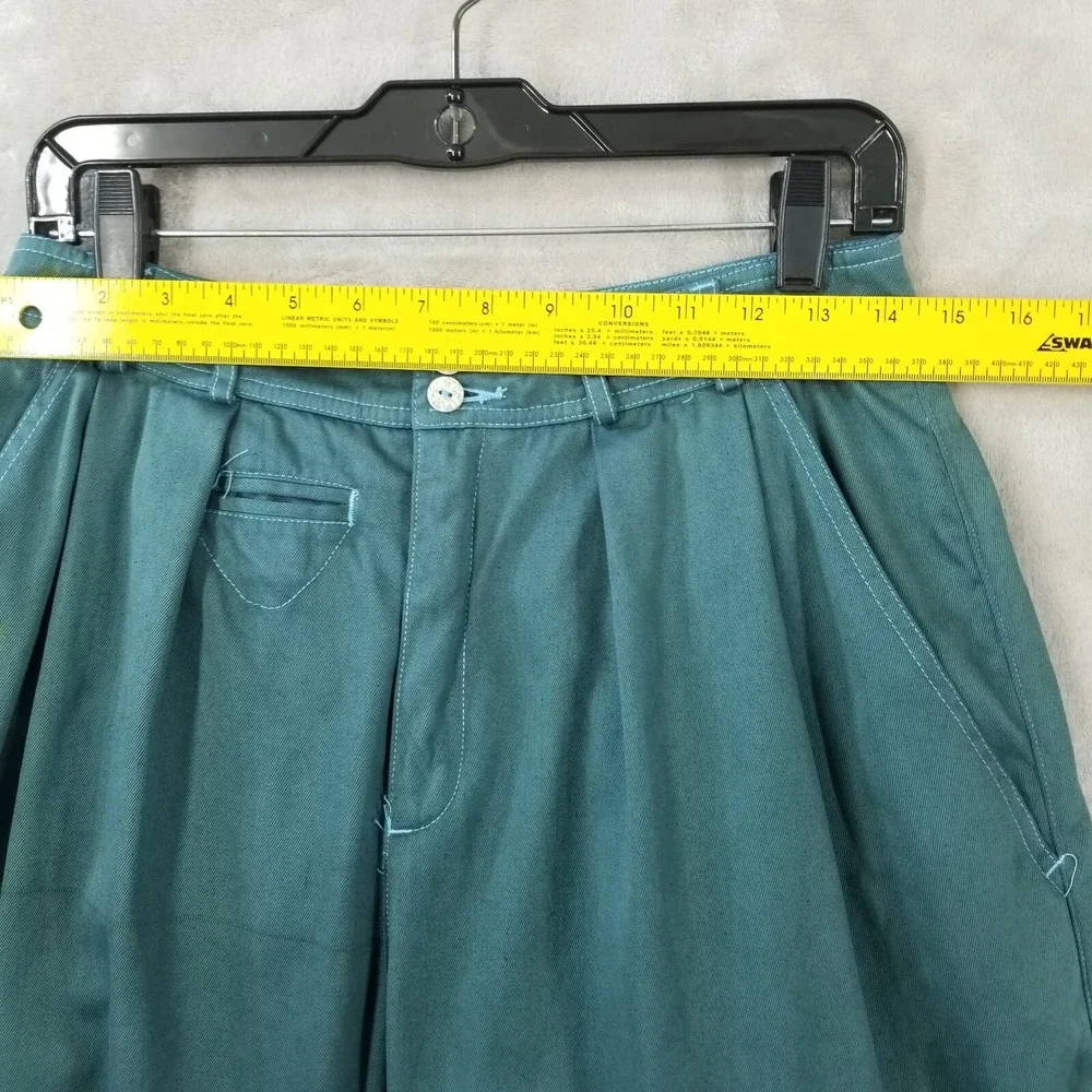 Vtg Jeans Women 28 x 30 Overdyed Pleated High Waisted‎ Tapered Baggy Y2K *Read